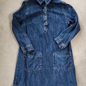 Jean Popover Straight Dress  -  Medium